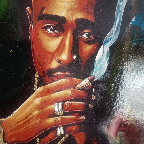 2 Pac Tupac Shakur 4 painting new, oil on plywood