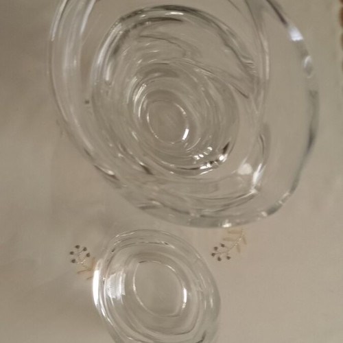Calla Lily crystal vase and ashtray set by Koneama