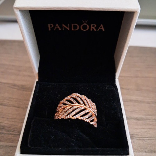 Pandora Rose ring size 54, like new, gold plated silver with rose gold