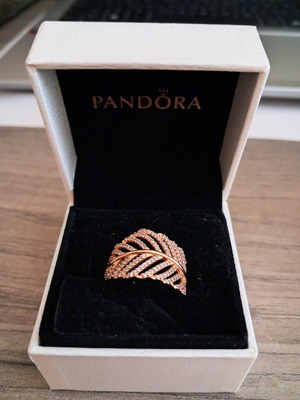Pandora Rose ring size 54, like new, gold plated silver with rose gold