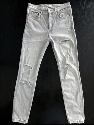 Zara high-rise jeans light grey size 40 like new