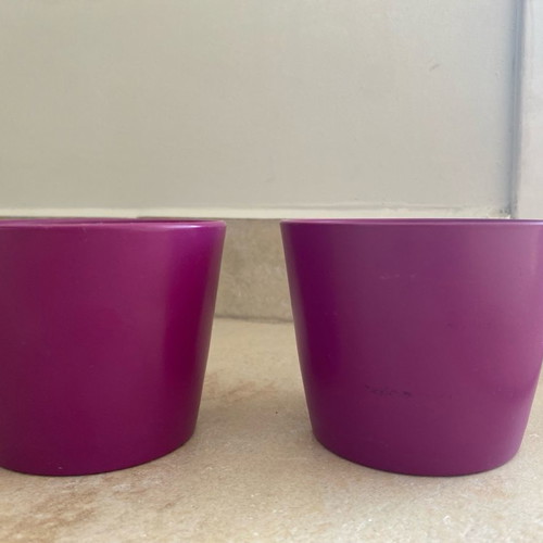 Ceramic storage vases used, pack of 2, purple