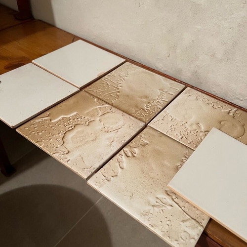 Faience tiles like new, set of about 20 pcs, size 15x15