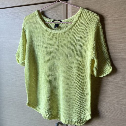 Knitted lime perforated blouse H&M like new, size M