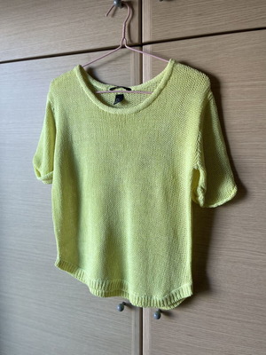 Knitted lime perforated blouse H&M like new, size M