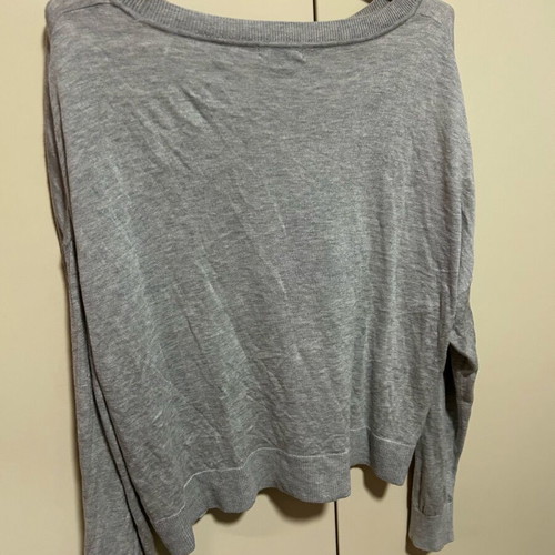 H&M Thin Sweater Grey Like New with Rhinestone Print Size L