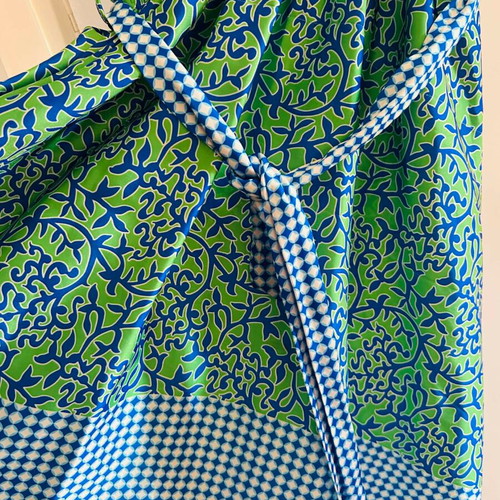 Dress from Italy like new, blue and green, gift earrings included