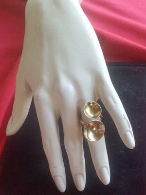 Gold-plated vintage 70's space age ring size 50 like new