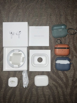 Apple AirPods Pro like new with full box and 3 cases gift