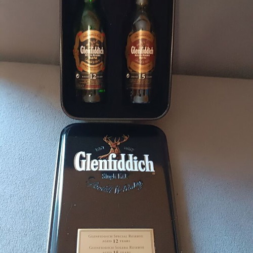 Glenfiddich miniature set used, 12 and 15 years old
