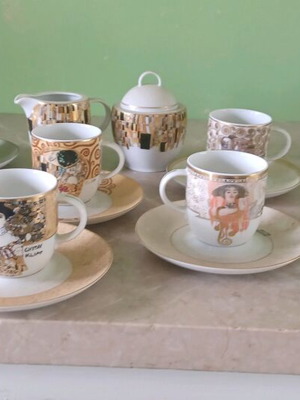 Gustav Klimt porcelain coffee set new, limited edition collectible