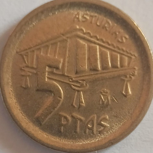 1995 Spain 5 Pesetas Coin used, km946