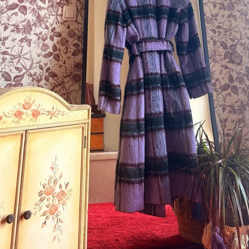 Vassia Kostara coat like new, small medium, purple wool blend