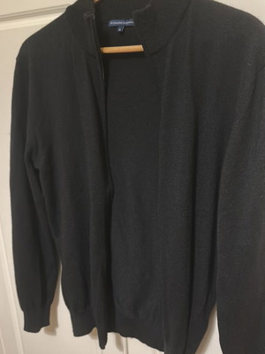 Oxford Company cotton knit full zip black like new XL slim fit