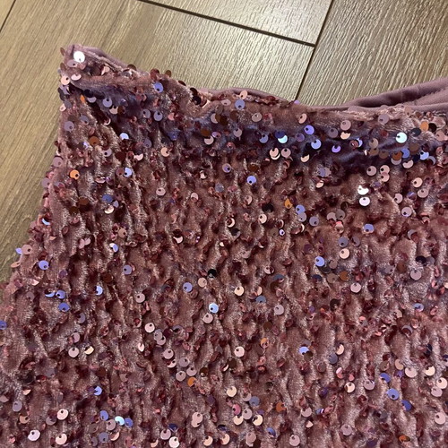 Mini skirt with sequins like new, pink, size M