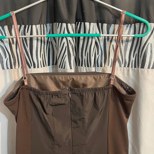 Asymmetric dark brown dress made in Italy small like new