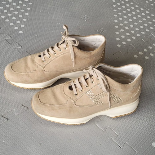 Women Hogan Interactive shoes used, beige, size 39