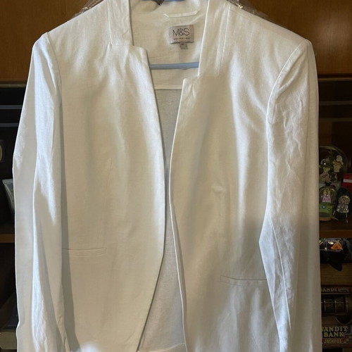 Marks & Spencer linen jacket, white, size L