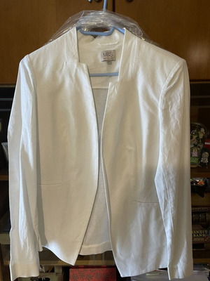 Marks & Spencer linen jacket, white, size L