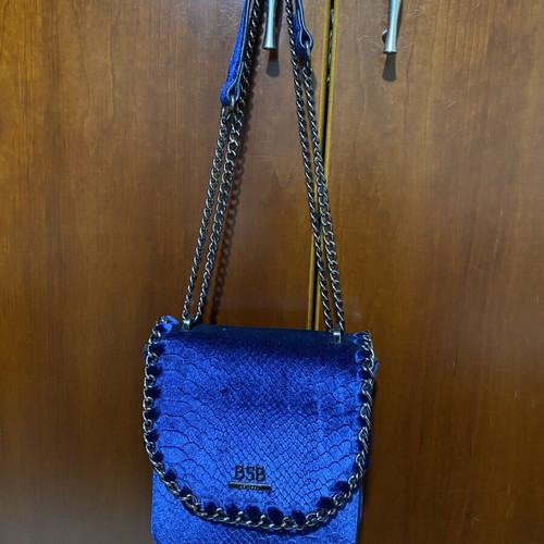 BSB women's bag new, blue with chain and clutch