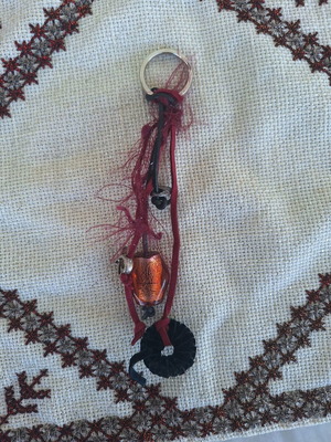 Handmade keychain made to order with cords and beads