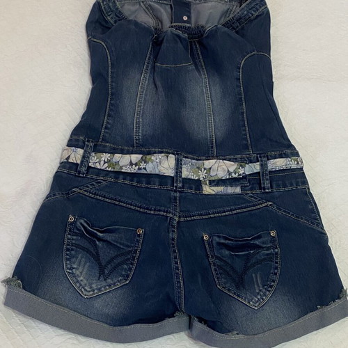 Pink Woman denim one-piece romper, size S