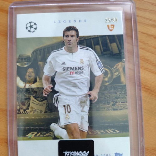 Topps Total Football Luis Figo Real Madrid Legends card like new, numbered 99