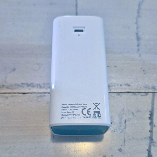 Power Bank TP-Link 10,400mAh white/blue like new with flashlight