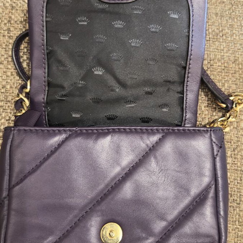 Juicy Couture shoulder bag new, purple and gold leather