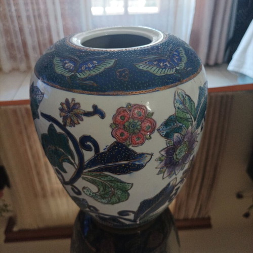 Delf handmade vintage ceramic vase and bowl set, like new
