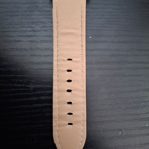 Saneesi men's watch used, black leather strap, chronograph