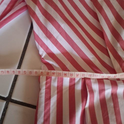 Maerz Cotton Dress Like New, White and Raspberry with Belt and Pockets