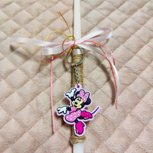 Minnie Mouse Easter Candle 37cm with Keychain new