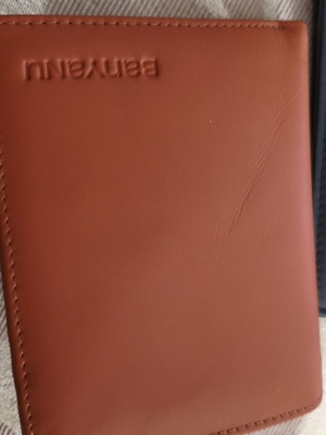 Leather wallet set new, black and brown, 2 pieces