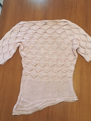 Women's knitted sweater like new, pink, smile shape, height 65 cm