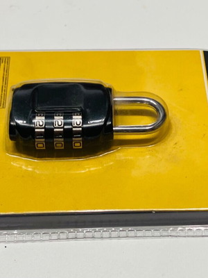 Small metal padlock with 3-digit combination security new