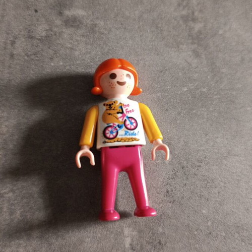 Playmobil girl figure with printed shirt