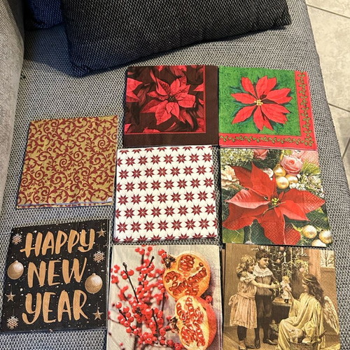 Decoupage napkins new, 22 designs with 3 pieces each