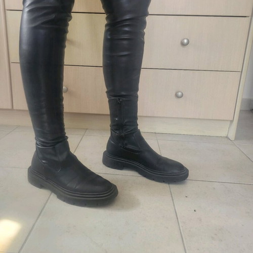 Zara over the knee boots used, black, size 39