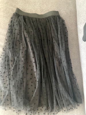 Black Tulle Midi Skirt for Girls New, Heart Pattern