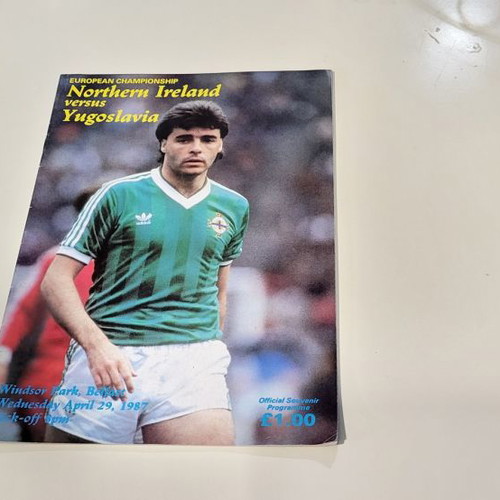 Northern Ireland vs Yugoslavia 1987 match programme used
