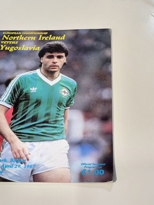 Northern Ireland vs Yugoslavia 1987 match programme used