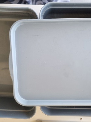 Vicko plastic storage and organization boxes set of 2 with lids, grey