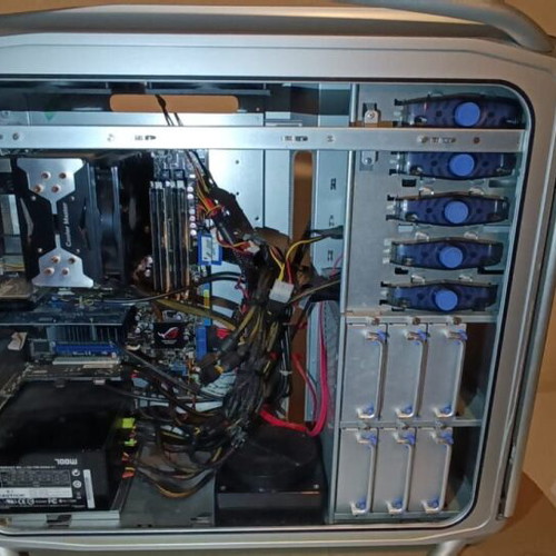 Cooler Master computer tower used with graphics card, power supply, motherboard, cooler