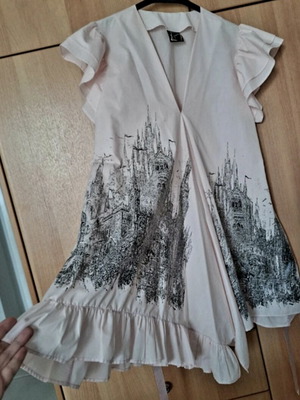 C-Throu dress in soft pink like new with embossed designs