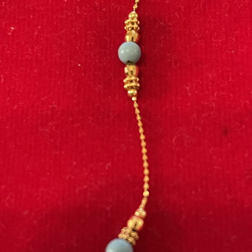Gold 585 necklace with turquoise, like new
