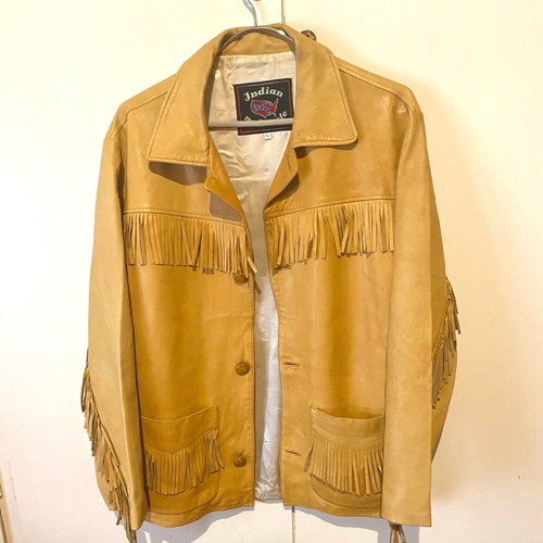 Vintage leather jacket like new, gold, size L