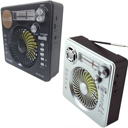 USB Rechargeable Fan Radio 500-3116 New