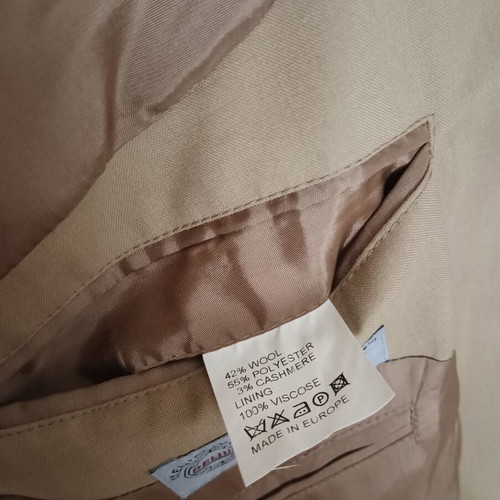Delius men's suit new, size 52, wool cashmere blend beige