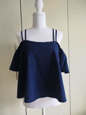 Μπλούζα βαμβακερή μπλε navy, μέγεθος medium